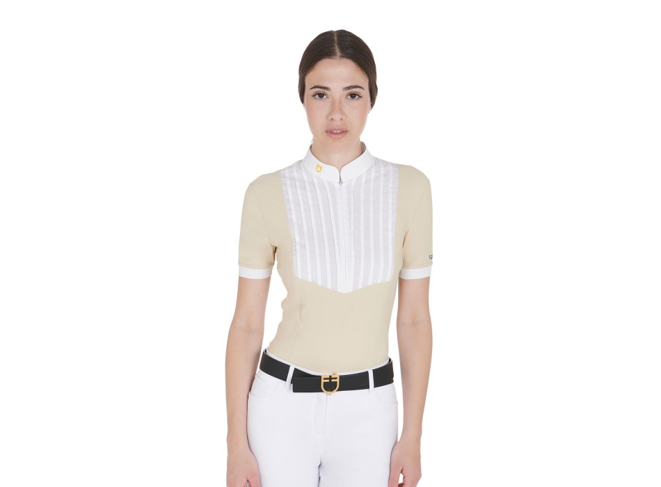 POLO MUJER SLIM FIT DE ALGODÓN PLISADO