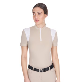 POLO DE ENTRENAMIENTO DE MUJER SLIM FIT CON INSERCIONES DE MALLA