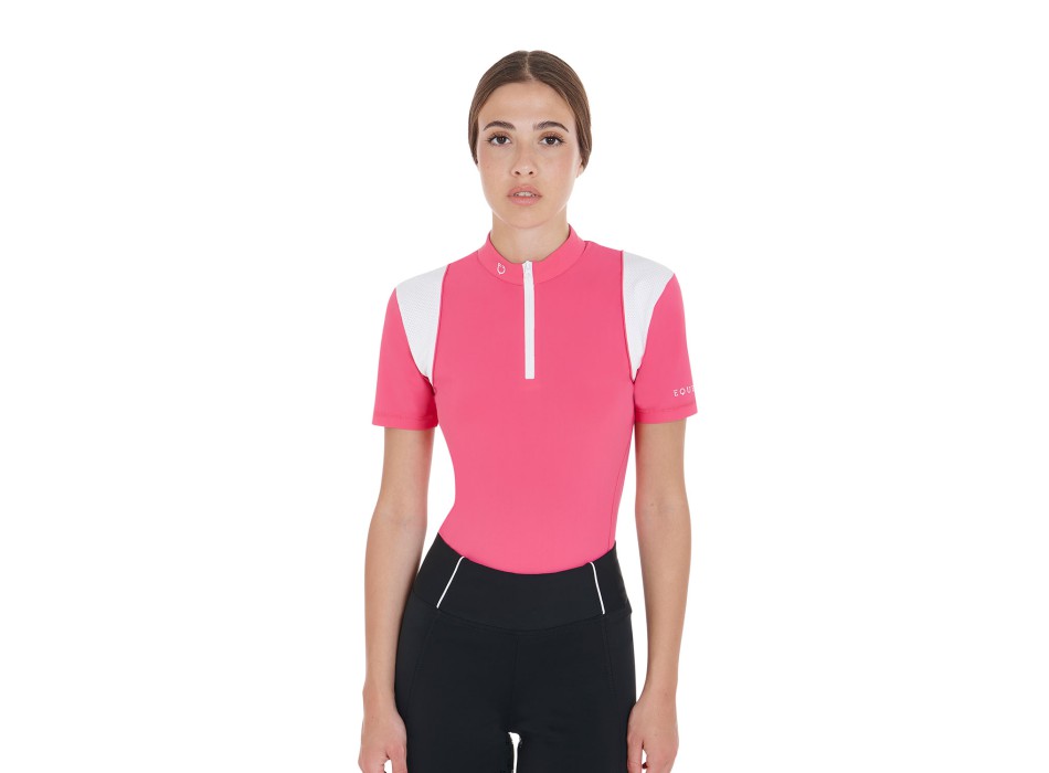 POLO DE ENTRENAMIENTO DE MUJER SLIM FIT CON INSERCIONES DE MALLA