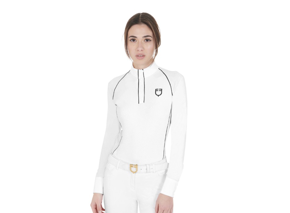 POLO DE COMPETICIÓN MUJER SLIM FIT CON INSERCIONES DE MALLA