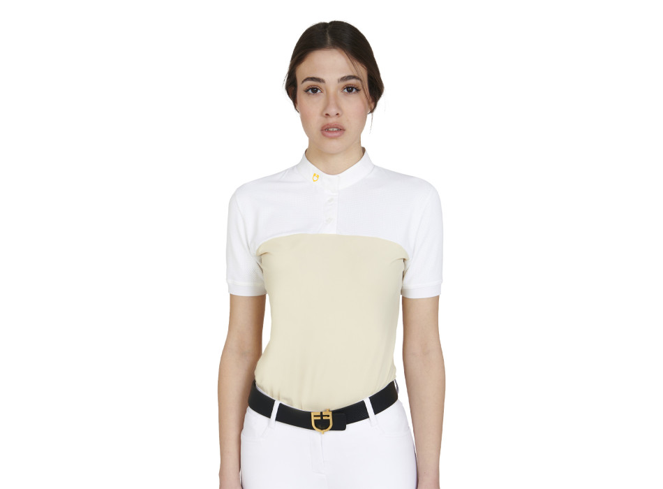 POLO MUJER SLIM FIT TEJIDO TÉCNICO Y MALLA promo