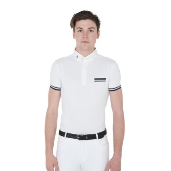 POLO DE COMPETICIÓN PARA HOMBRE SLIM FIT CON INSERCIONES NEGRAS