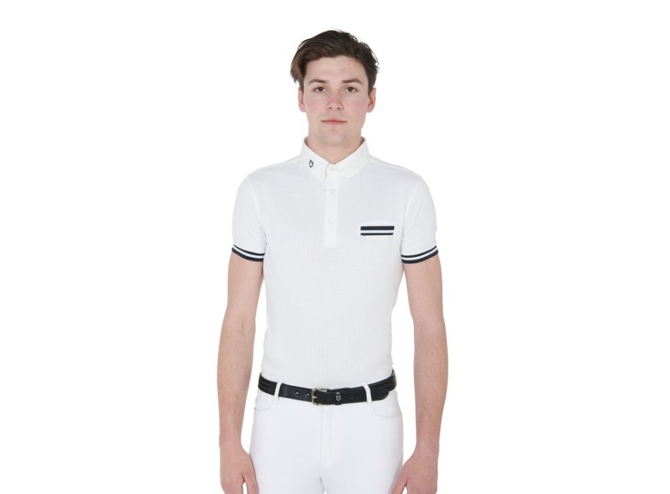 POLO DE COMPETICIÓN PARA HOMBRE SLIM FIT CON INSERCIONES NEGRAS