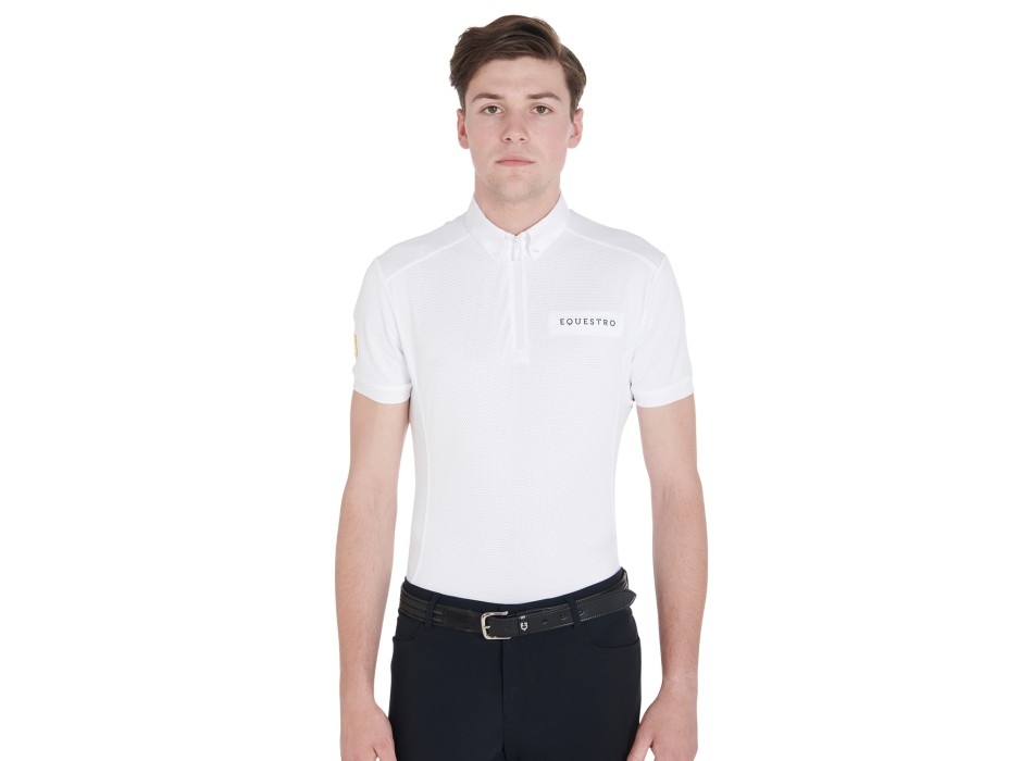 POLO DE COMPETICIÓN PARA HOMBRE SLIM FIT EN TEJIDO PERFORADO