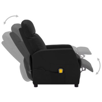 Sillón de masaje reclinable de piel sintética VidaXL