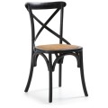 Silla Alsie de madera maciza de abedul lacada en negro