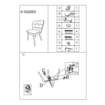 SILLA LOSANNA GRIS JUEGO DE 2 PIEZAS