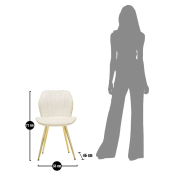 SILLA PARIS SPACE CREMA /ORO SET 2 UD