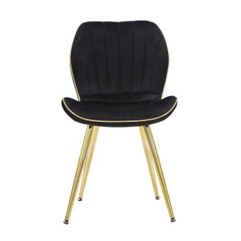 SILLA PARIS SPACE NEGRO/ORO SET 2 UD