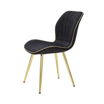 SILLA PARIS SPACE NEGRO/ORO SET 2 UD