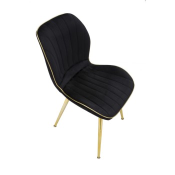 SILLA PARIS SPACE NEGRO/ORO SET 2 UD