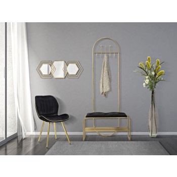 SILLA PARIS SPACE NEGRO/ORO SET 2 UD