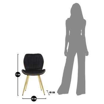 SILLA PARIS SPACE NEGRO/ORO SET 2 UD