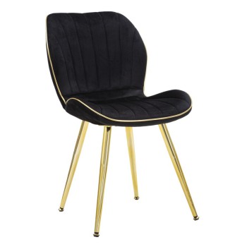 SILLA PARIS SPACE NEGRO/ORO SET 2 UD