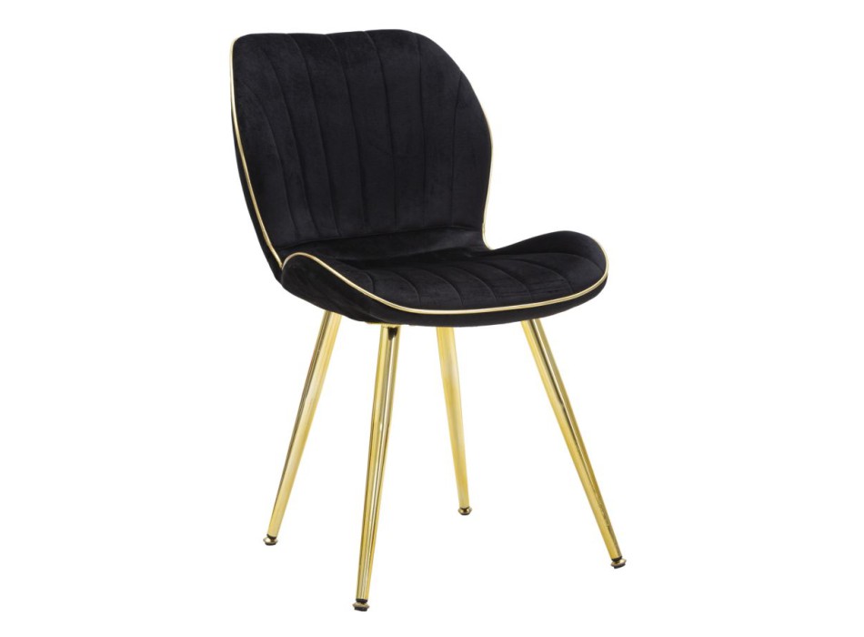 SILLA PARIS SPACE NEGRO/ORO SET 2 UD