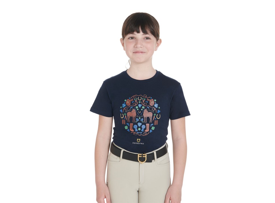 CAMISETA DE NIÑA SLIM FIT ESTAMPADO TEMÁTICA STABLE