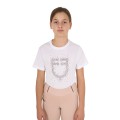 CAMISETA NIÑA SLIM FIT LOGO BRILLO ROSA