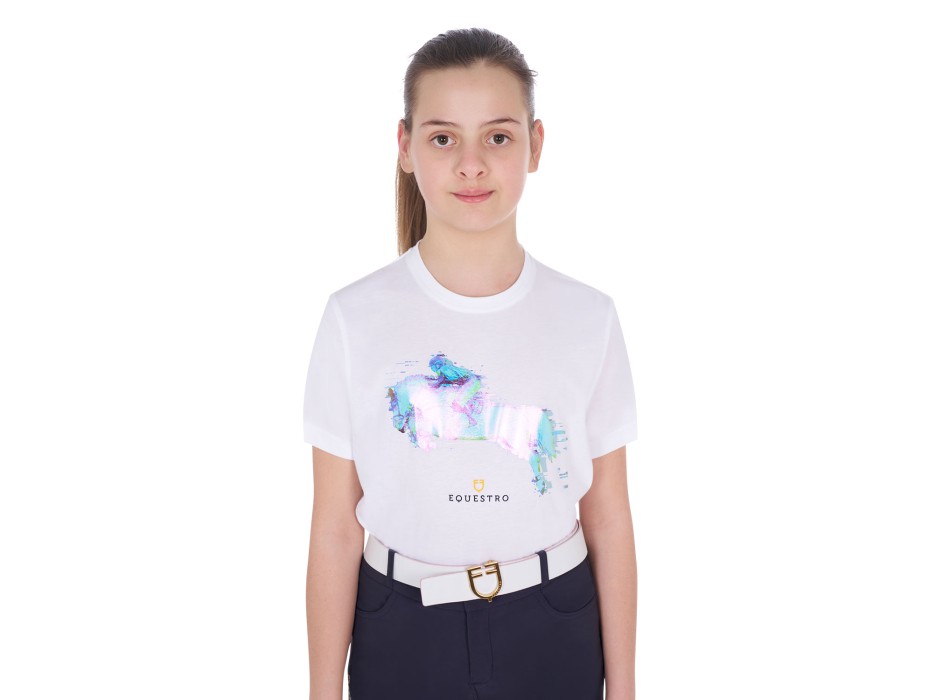 CAMISETA DE NIÑA SLIM FIT ESTAMPADO SALTO