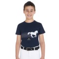 CAMISETA INFANTIL SLIM FIT ESTAMPADO CABALLO DE CARRERAS