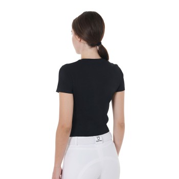 CAMISETA DE MUJER SLIM FIT CON LOGO PSICODÉLICO