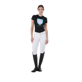 CAMISETA DE MUJER SLIM FIT CON LOGO PSICODÉLICO