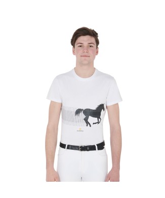 CAMISETA DE HOMBRE SLIM FIT CON CABALLO DE CARRERAS