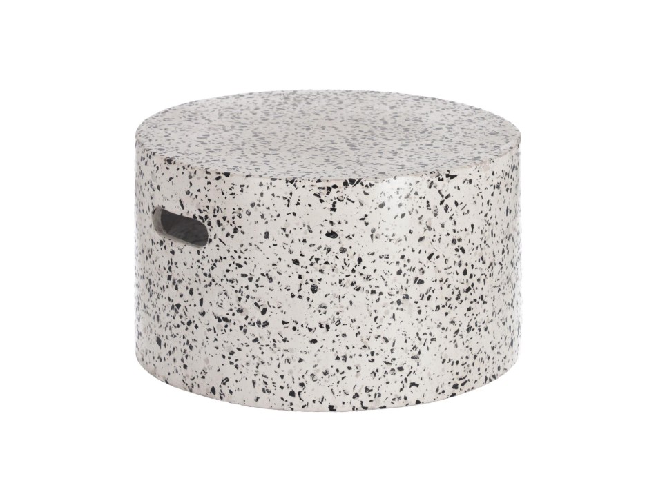 Tavolino Jenell in terrazzo bianco Ø 52 cm