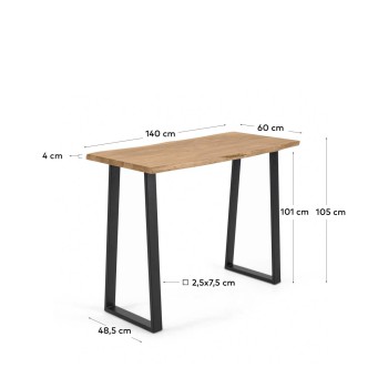 Tavolo alto Alaia in legno massello di acacia con