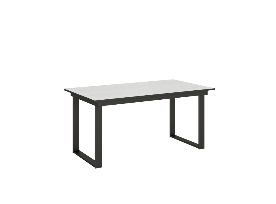 Mesa Bandos - Mesa extensible 90x160/220 cm Bandos Estructura Fresno Blanco Antracita