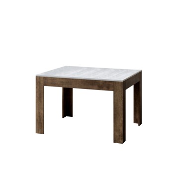 Mesa Bibi - Mesa extensible 90x120/180 cm Bibi Mix Spatolato Tapa blanca - Base Spatolato Antracita