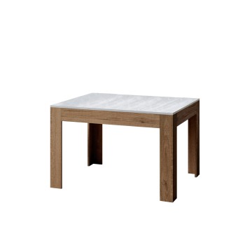 Mesa Bibi - Mesa extensible 90x120/180 cm Bibi Mix Spatolato Tapa blanca - Base Spatolato Antracita