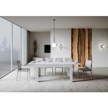 Mesa Bibi - Mesa extensible 90x160/220 cm Bibi Spatolato Blanco