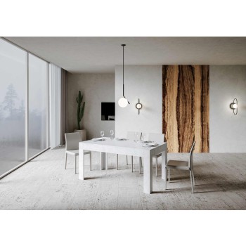 Mesa Bibi - Mesa extensible 90x160/220 cm Bibi Spatolato Blanco