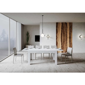 Mesa Bibi - Mesa extensible 90x160/220 cm Bibi Spatolato Blanco