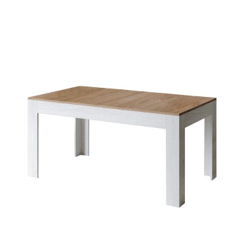 Mesa Bibi - Mesa extensible 90x160/220 cm Bibi Mix Spatolato Tapa blanca - Base Spatolato Antracita