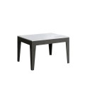 Mesa extensible 90x120/180 cm Cico Mix Spatolato Tapa blanca - Base Spatolato Antracita