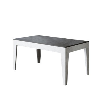 Mesa Cico - Mesa extensible 90x160/220 cm Cico Mix Spatolato Tapa blanca - Base Spatolato Antracita