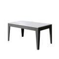 Mesa extensible 90x160/220 cm Cico Mix Spatolato Tapa blanca - Base Spatolato Antracita