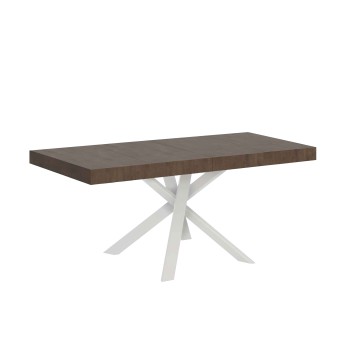 Mesa Clerk Premium - Mesa extensible 90x90/194 cm Tapa de fresno Blanco Clerk Premium - Patas blancas