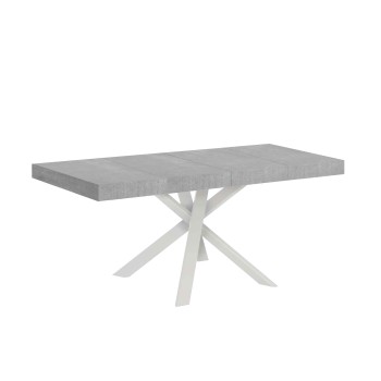 Mesa Clerk Premium - Mesa extensible 90x90/194 cm Tapa de fresno Blanco Clerk Premium - Patas blancas