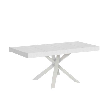 Mesa Clerk Premium - Mesa extensible 90x90/194 cm Tapa de fresno Blanco Clerk Premium - Patas blancas