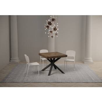 Clerk Table - Mesa extensible 90x90/194 cm Tapa de fresno blanco Clerk - Patas antracita