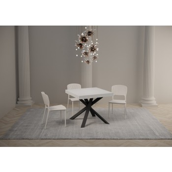 Clerk Table - Mesa extensible 90x90/194 cm Tapa de fresno blanco Clerk - Patas antracita