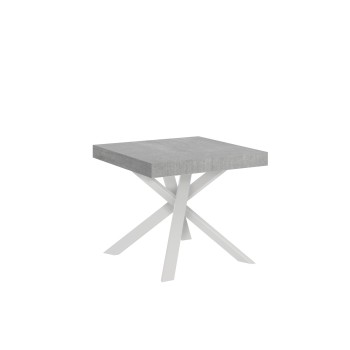 Mesa Clerk - Mesa extensible 90x90/194 cm Tapa de fresno Blanco Clerk - Patas blancas