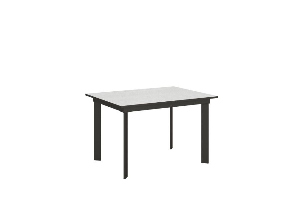 Mesa Cumar - Mesa extensible 90x120/180 cm Estructura Cumar Fresno Blanco Antracita