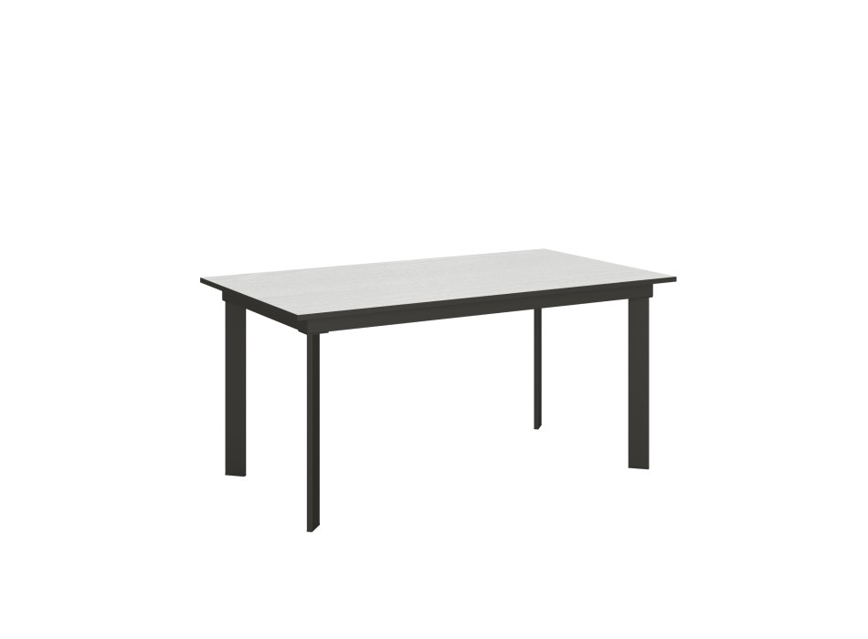 Mesa Cumar - Mesa extensible 90x160/220 cm Estructura Cumar Fresno Blanco Antracita