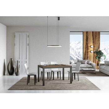 Mesa Everyday Evolution - Mesa extensible 90x120/224 cm Everyday Evolution Estructura Fresno Blanco Antracita