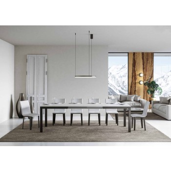 Mesa Everyday Evolution - Mesa extensible 90x120/224 cm Everyday Evolution Estructura Fresno Blanco Antracita