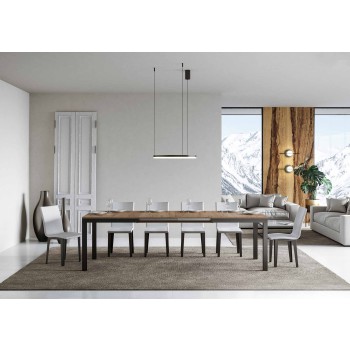 Mesa Everyday Evolution - Mesa extensible 90x120/224 cm Everyday Evolution Estructura Fresno Blanco Antracita