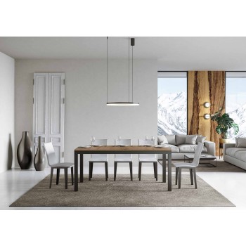 Mesa Everyday Evolution - Mesa extensible 90x160/420 cm Everyday Evolution Estructura Fresno Blanco Antracita